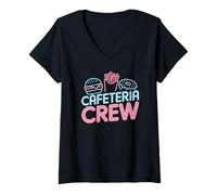 Women's Cafeteria Crew Appreciation Nutrition Team Worker Graphic V-Neck T-Shirt
