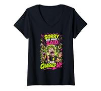 Women's Caffeine Energy Drink Sorry for What I Said V-Neck T-Shirt
