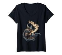 Womens Caffeine My Battle Cry Viking Coffee Nordic Warrior Energy V-Neck T-Shirt