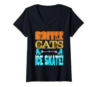 Womens Caffeine Whiskers and Frozen Paw Routine Lovers Only V-Neck T-Shirt