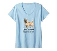 Women's Cairn Terrier Dog Digging Up Trouble Since Day One Pet V-Neck T-Shirt