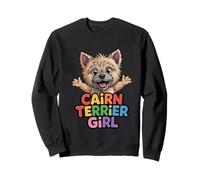 Womens Cairn Terrier Girl Cartoon Scottish Pet Dog Breed Sweatshirt