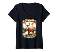 Women's Cairngorms National Park Scotland Vintage Graphic V-Neck T-Shirt