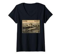 Women's Cairo Egypt Panoramic View Citadel of Saladin V-Neck T-Shirt