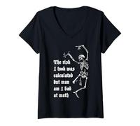 Women's Calculated Risk Funny Design V-Neck T-Shirt