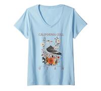 Women's California Gull Official State Bird Utah Design V-Neck T-Shirt