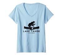 Womens California Lake Tahoe Souvenir/Lake Tahoe V-Neck T-Shirt