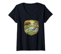 Women's California State Symbols Novelty Graphic Design Souvenir V-Neck T-Shirt