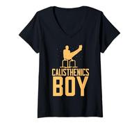 Womens Calisthenics Boy Fitness Bodyweight Workout Calisthenics V-Neck T-Shirt