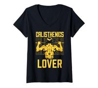 Womens Calisthenics Lover Bodyweight Fitness Workout Calisthenics V-Neck T-Shirt