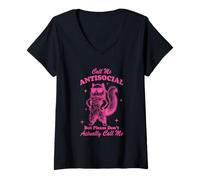 Womens Call Me Antisocial But Please Don't Actually Call Me V-Neck T-Shirt