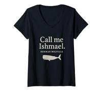 Womens Call Me Ishmael Moby Dick Quote Shirt for Book Lovers V-Neck T-Shirt