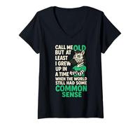 Womens Call Me Old Funny Sarcastic Saying Zebra Humor Design V-Neck T-Shirt