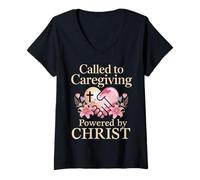 Womens Called to Caregiving Proud Nurse Nursing Caretaker Caregiver V-Neck T-Shirt