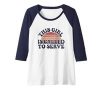Womens Called to Serve LDS Sister Missionary Quote Raglan Baseball Tee