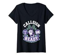 Women's Callsign Ready Ham Radio Operator V-Neck T-Shirt