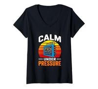 Women's Calm Under Pressure PLC Automation Engineer V-Neck T-Shirt