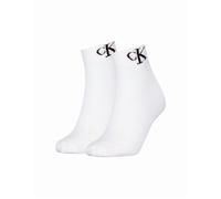 Calvin Klein 2 Pack Logo Trainer Womens Ankle Socks White - 35-38