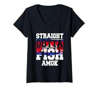 Womens Cambodian Roots, Half Cambodian & Khmer Cambodia V-Neck T-Shirt