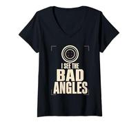 Women's Camera Operator Camera Crew Film Crew Videographer V-Neck T-Shirt