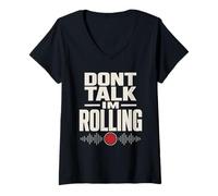Women's Camera Operator Camera Crew Film Crew Videographer V-Neck T-Shirt