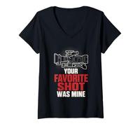 Women's Camera Operator Camera Crew Film Crew Videographer V-Neck T-Shirt
