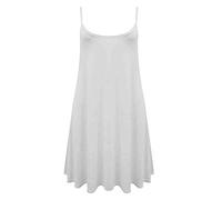 Womens Cami Swing Dress Ladies Sleeveless Round Neck Plain and Printed Camisole Vest Top Strappy Swing Dress Casual Summer Wear Fancy Party Beach Wear Cami Strappy Top Plus Size 8-26