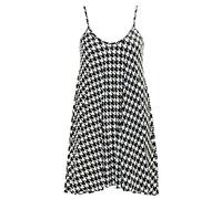 Womens Cami Swing Dress Ladies Sleeveless Round Neck Plain and Printed Camisole Vest Top Strappy Swing Dress Casual Summer Wear Fancy Party Beach Wear Cami Strappy Top Plus Size 8-26