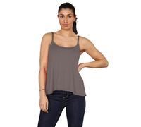 Women's Camisole Strappy Vest Top Ladies Plain Strappy Swing Vest Summer Flared Sleeveless Spaghetti Tank Top Mocha XL Plus Size UK 16/18