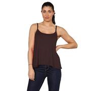 Women's Camisole Strappy Vest Top Ladies Plain Strappy Swing Vest Summer Flared Sleeveless Spaghetti Tank Top Brown XL Plus Size UK 16/18