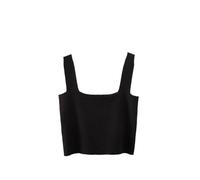 Women's Camisole - Women's Fashion Slim Sexy Short Summer Tops Sleeveless Knitted Vest Elegant Party Streetwear Thin Camisole Bottoming T-Shirts,Black,S