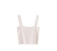 Women's Camisole - Women's Fashion Slim Sexy Short Summer Tops Sleeveless Knitted Vest Elegant Party Streetwear Thin Camisole Bottoming T-Shirts,Khaki,S