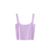 Women's Camisole - Women's Fashion Slim Sexy Short Summer Tops Sleeveless Knitted Vest Vintage Party Streetwear Thin Camisole Bottoming T-Shirts,Purple,M
