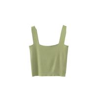 Women's Camisole - Women's Fashion Slim Sexy Short Summer Tops Sleeveless Knitted Vest Vintage Party Streetwear Thin Camisole Bottoming T-Shirts,Green,S