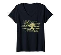 Womens Camo American Flag USA Football Men Boys Women Girls Kids V-Neck T-Shirt