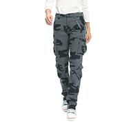 Women's Camo Cargo Trousers Camouflage Cotton Stretch Ladies Military Style Combat Pants for Streetwear & Festival Camo E Tag 14-UK 16