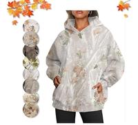 Womens Camo Hoodie Maple Leaf Print Oversized Hooded Pullovers Camo Sweatshirt for Women with Pockets (style*A,Small)