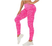 Women's Camouflage Yoga Pants - Sports Leggings Push Up Casual Sexy Slim Fit Soft Comfortable Classic Tights Chic and Elegant Goblet Temperament Pants for Fitness, Pink, XS