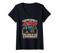 Women's Camping Happiest Group This Side of the Campground V-Neck T-Shirt