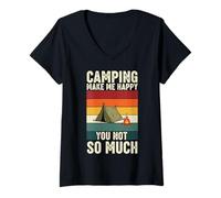 Womens Camping Make Me Happy You Not So Much V-Neck T-Shirt
