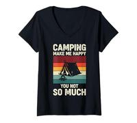 Womens Camping Make Me Happy You Not So Much V-Neck T-Shirt