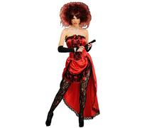 Womens Can Can Red Burlesque Dancer Showgirl Costume (Medium (UK 10-12))