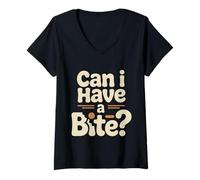 Women's Can I Have A Bite Foodie Snack Craving ||- V-Neck T-Shirt