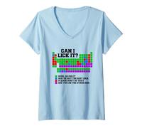 Womens Can I Lick It Funny Periodic Table Design V-Neck T-Shirt