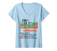 Women's Can I Lick It Periodic Table Funny 100 Days of School V-Neck T-Shirt