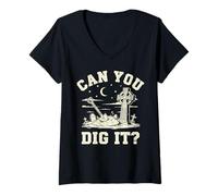 Womens Can You Dig It? Gothic Cemetery Humor V-Neck T-Shirt