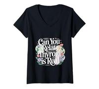 Womens Can You Relate Thyroid is Real Struggle Awareness - V-Neck T-Shirt