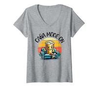 Womens Caña Mode On V-Neck T-Shirt