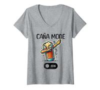 Womens Caña Mode On V-Neck T-Shirt