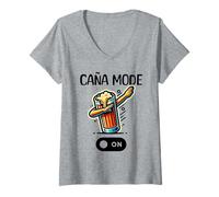 Womens Caña Mode On V-Neck T-Shirt